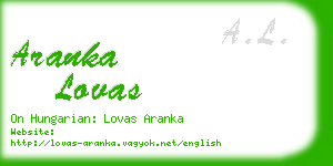aranka lovas business card
